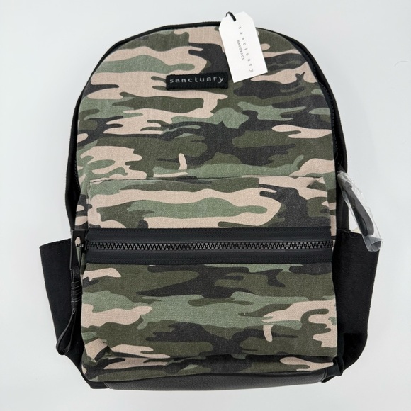 Sanctuary Camo Downtown Backpack with Pouch book bag travel bag NWT - Picture 1 of 13